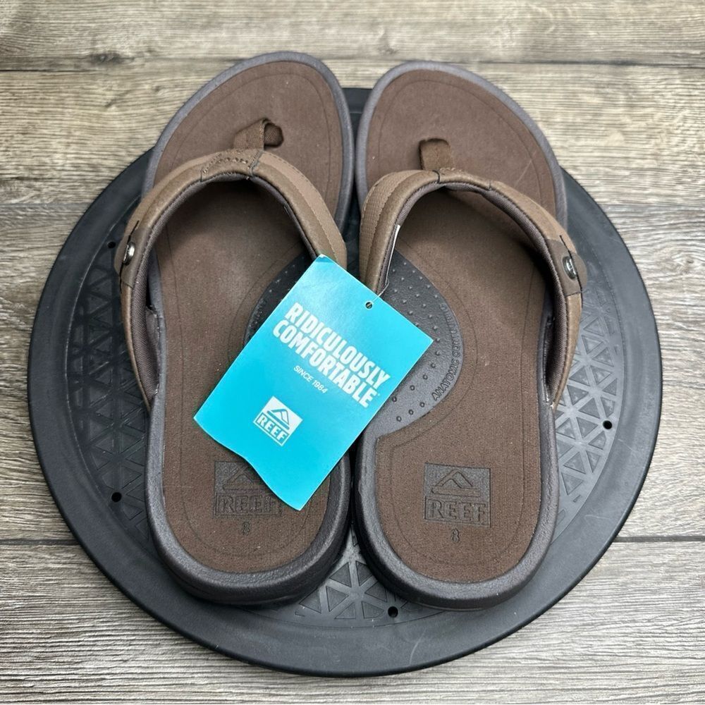 Reef Pacific Sandals Mens Tobacco Brown Size 8 - Picture 4 of 6